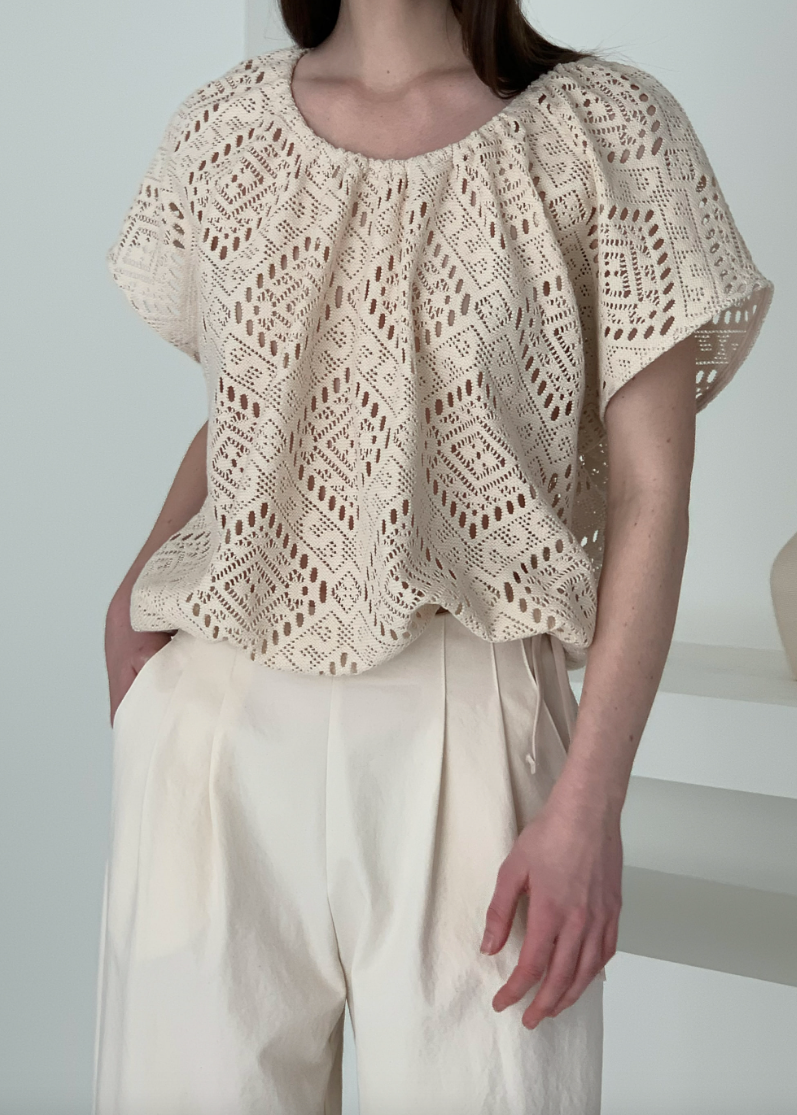 Eyelet knit top