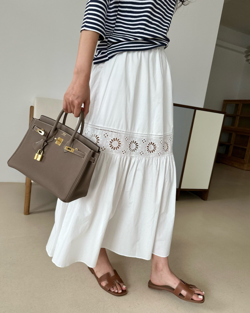 Eyelet Cotton skirt