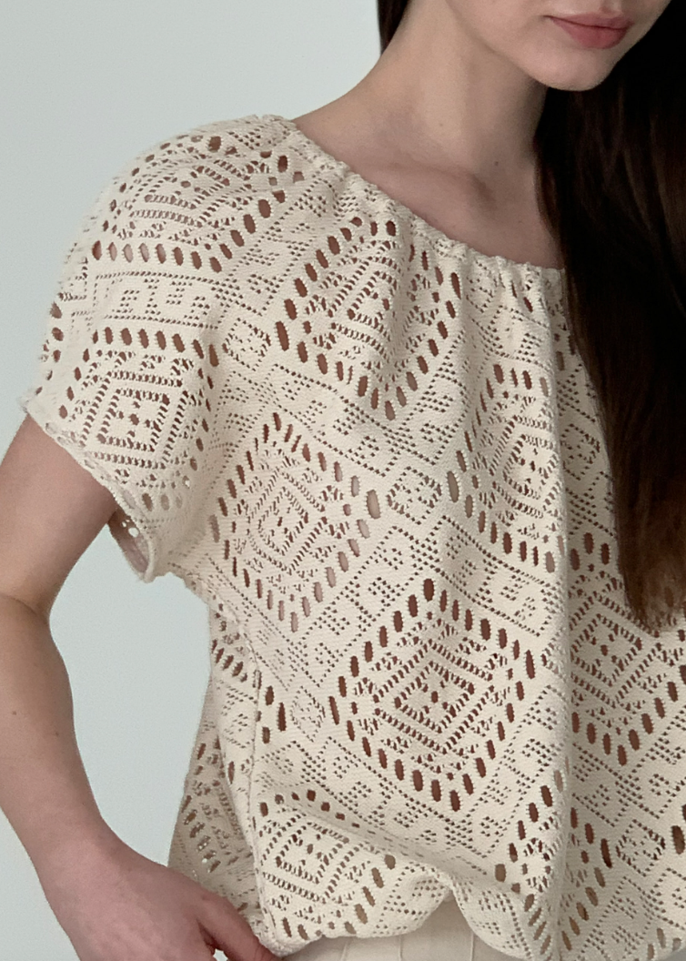 Eyelet knit top