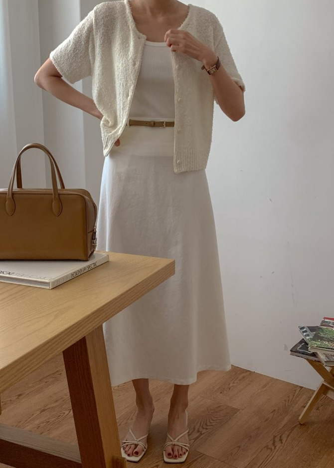 Cotton skirt with belt