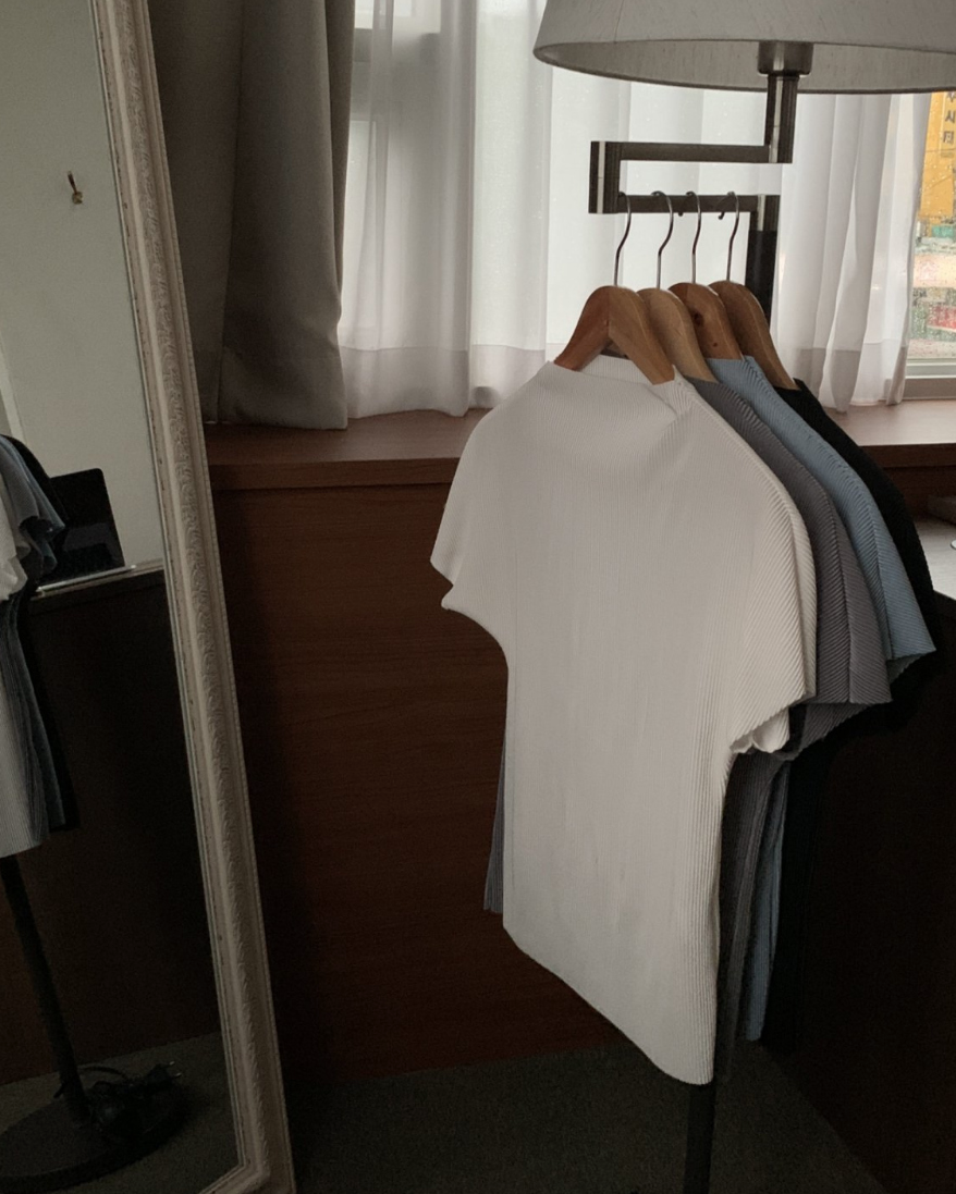 Half neck pleats top