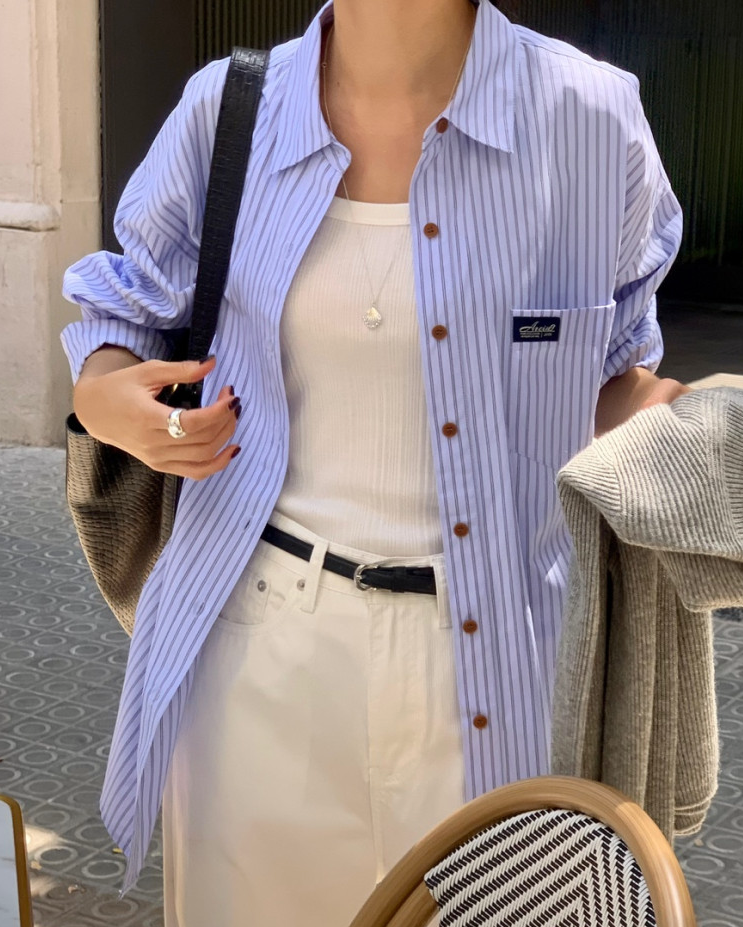 AREING boxy striped shirt