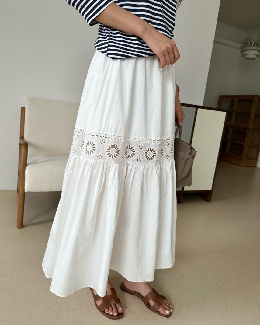 Eyelet Cotton skirt