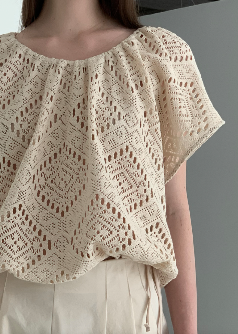 Eyelet knit top
