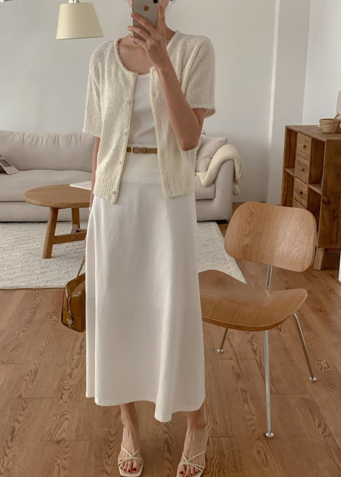 Cotton skirt with belt