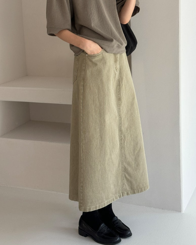 Bari A line cotton skirt