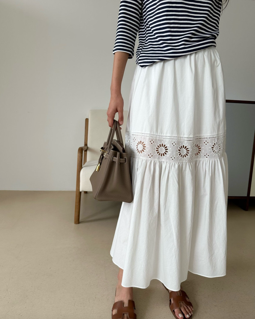 Eyelet Cotton skirt