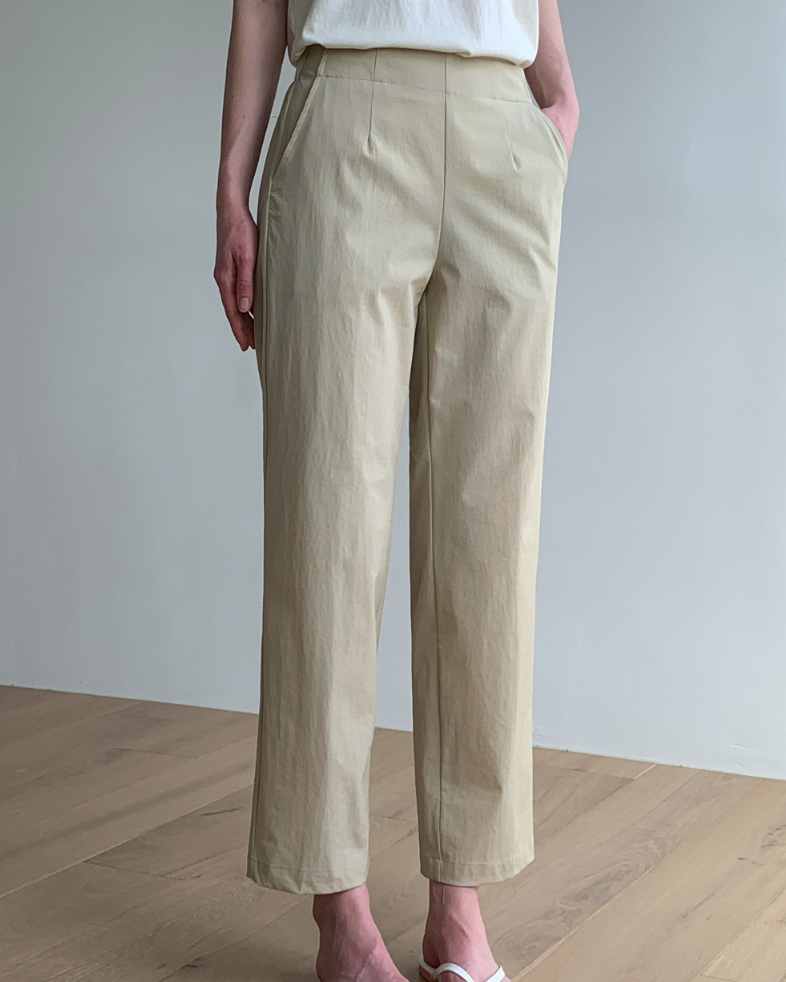 Nylon Straight-Leg Pants