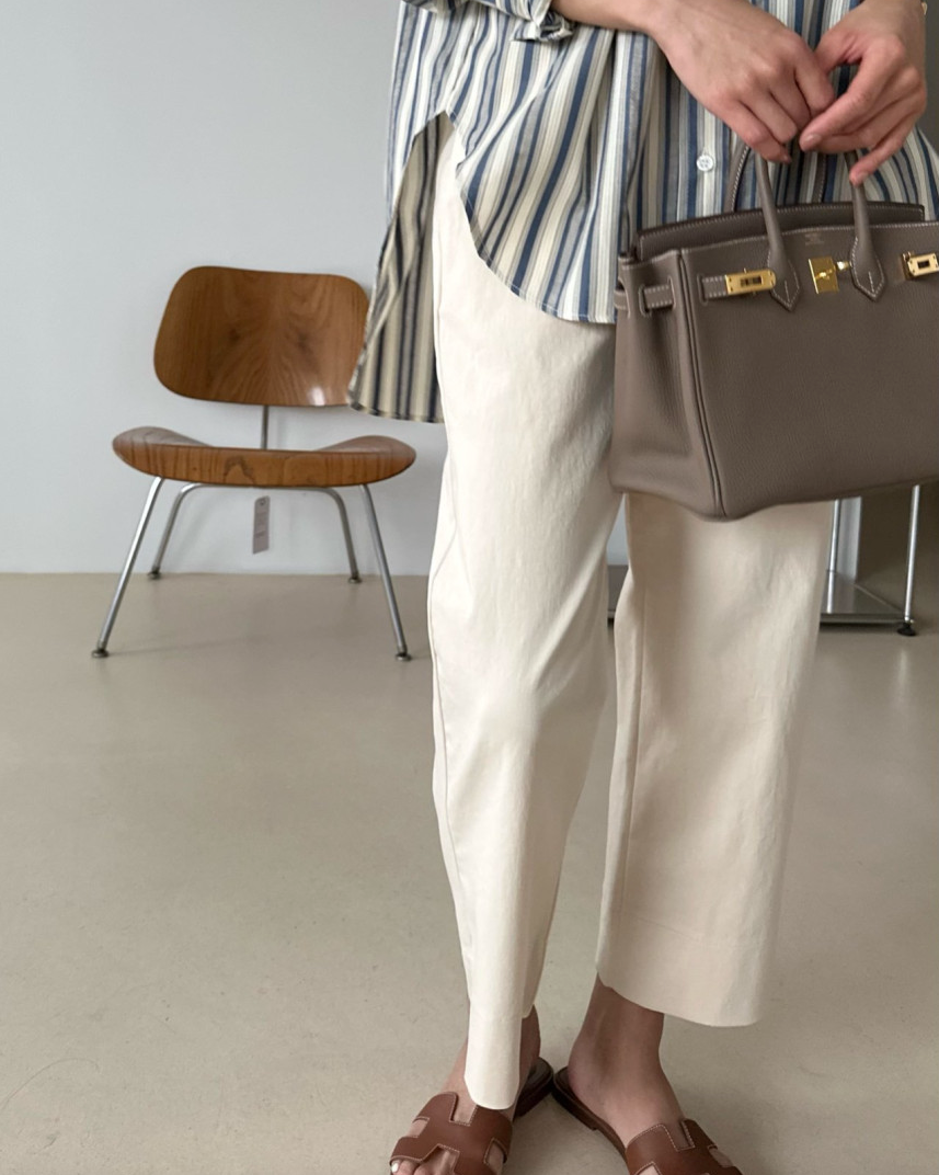 Bio-washed cotton pants