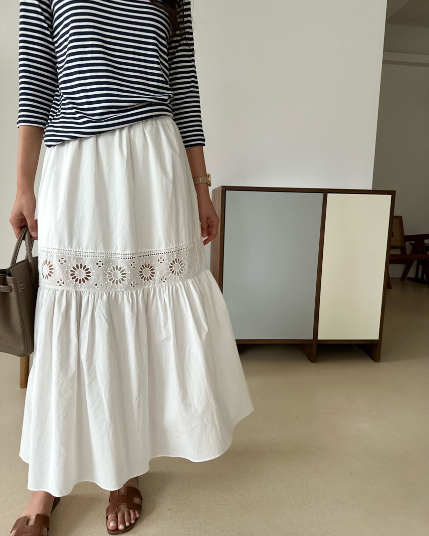 Eyelet Cotton skirt