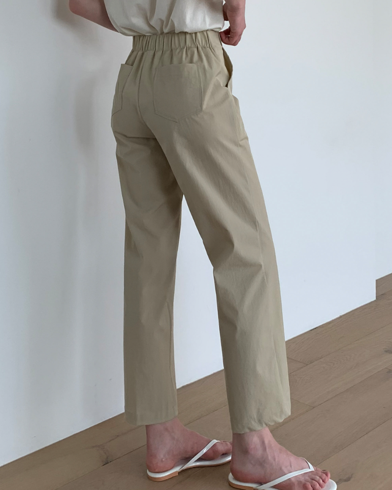 Nylon Straight-Leg Pants