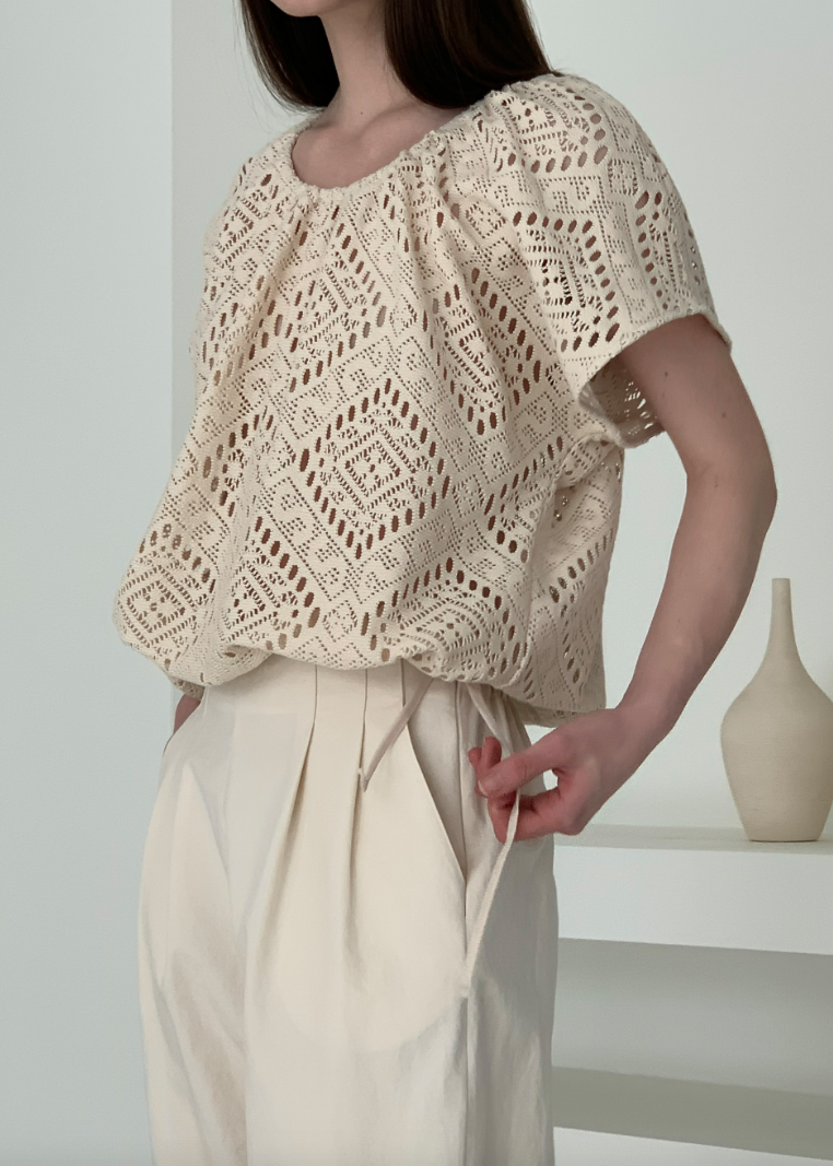 Eyelet knit top