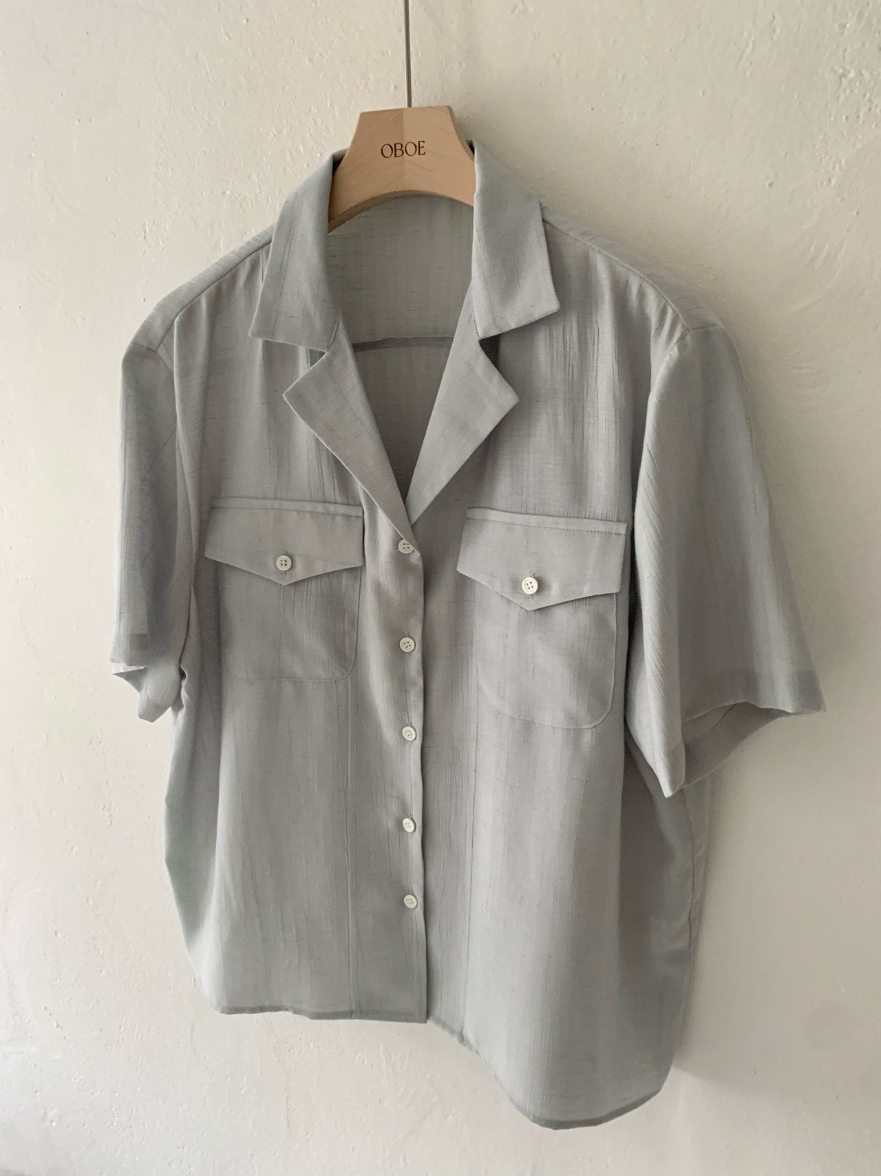 Pocket linen blend shirt