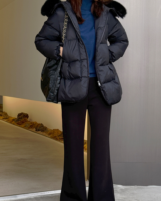 (F/W) Fox fur duck down jacket