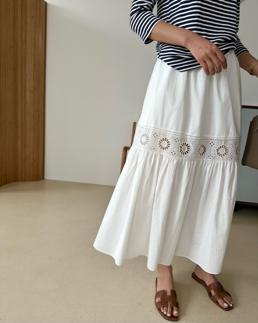 Eyelet Cotton skirt
