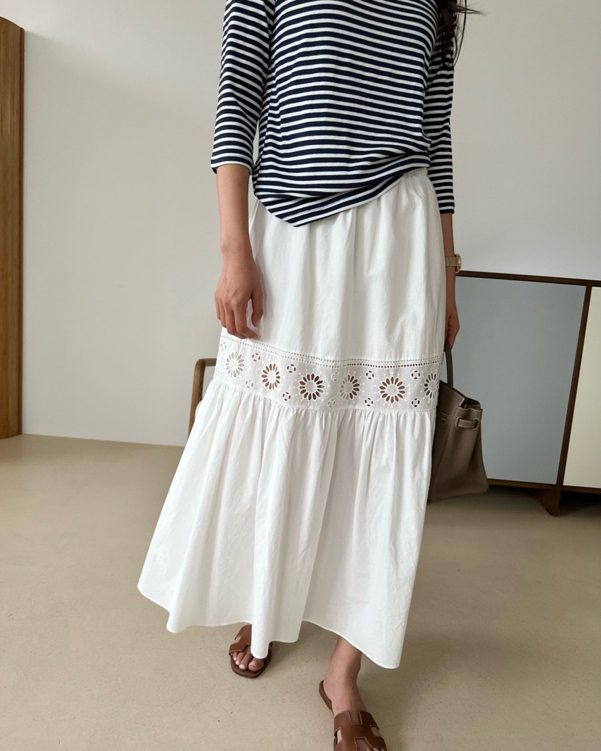 Eyelet Cotton skirt