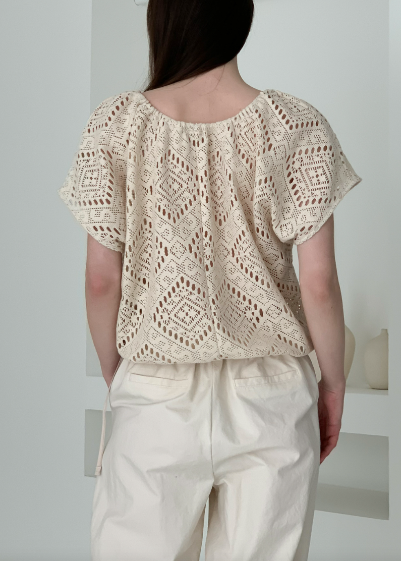 Eyelet knit top