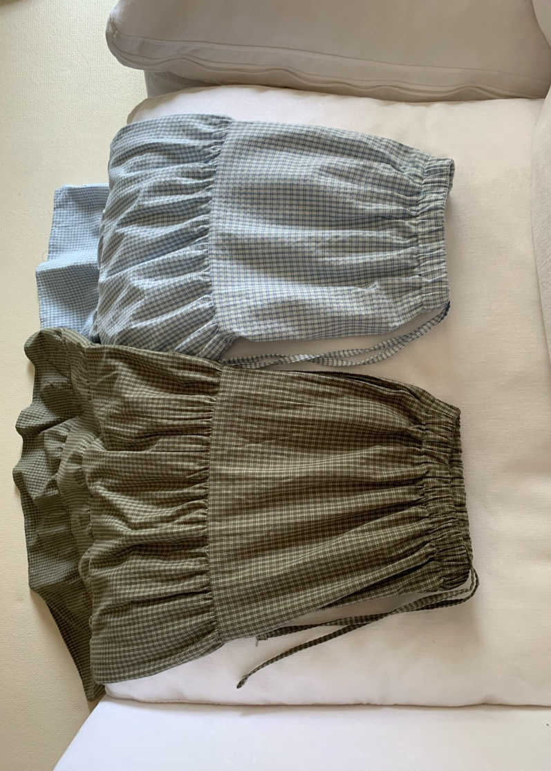 Checkered tiered skirt