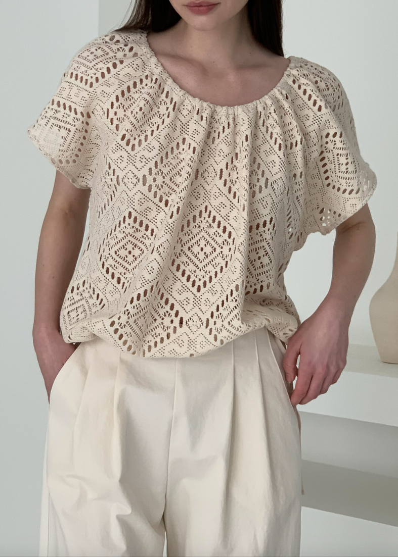 Eyelet knit top