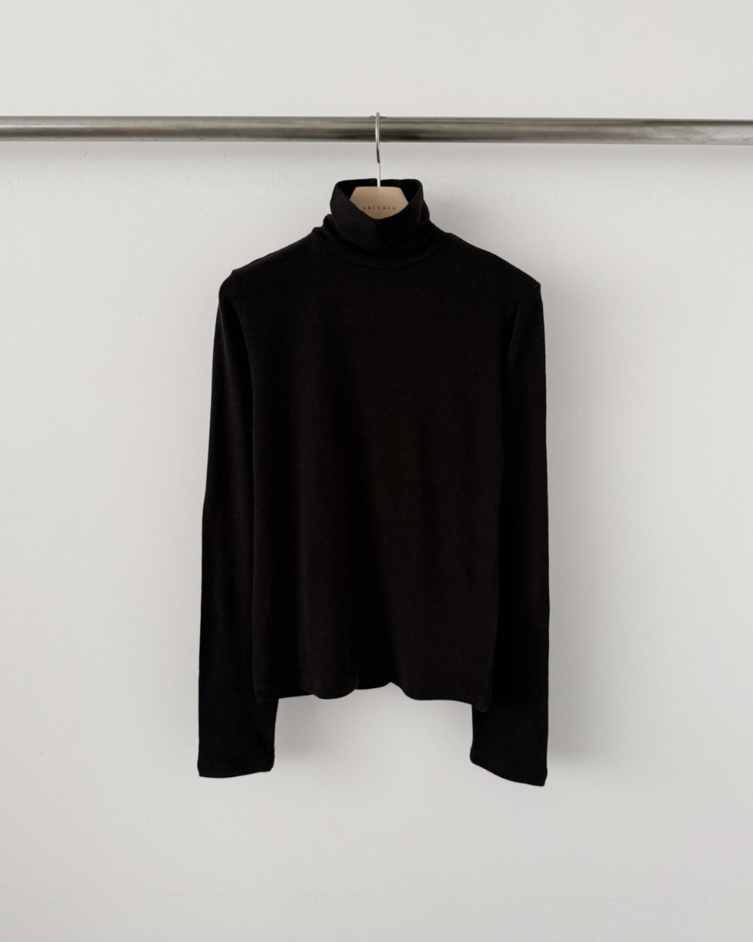 (F/W) Wool tencel high neck top