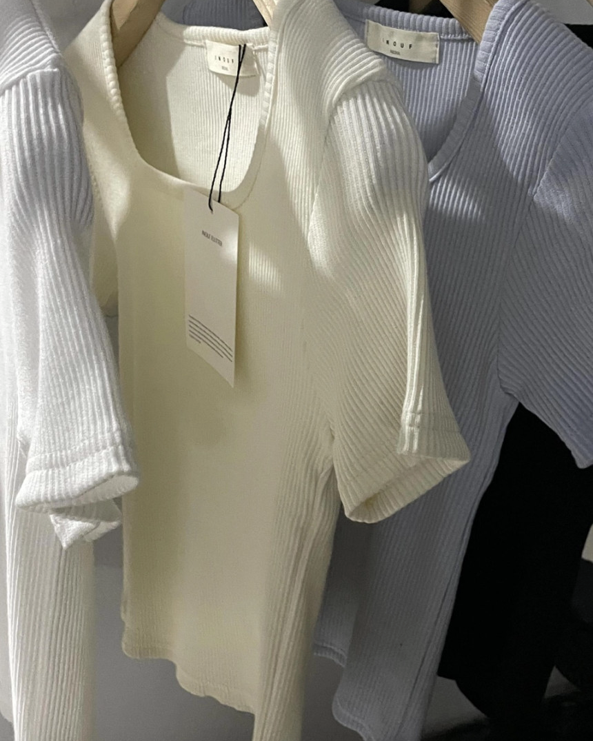 Ribbed square T-shirt