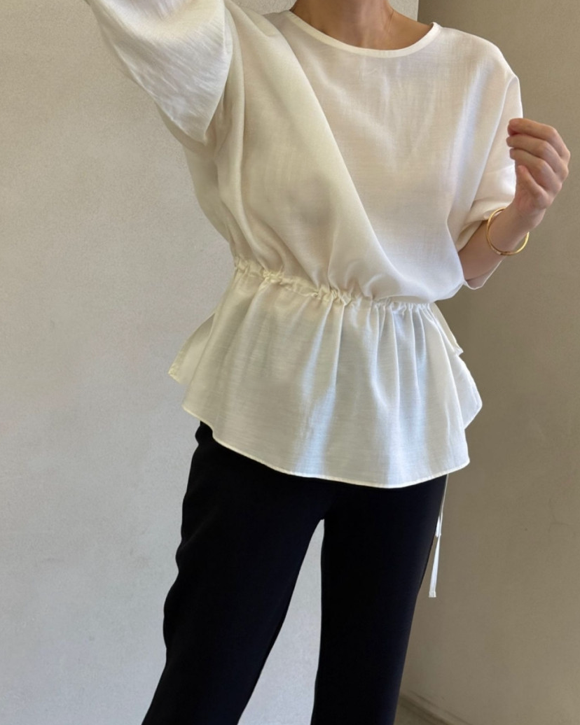 Waist string rayon blouse