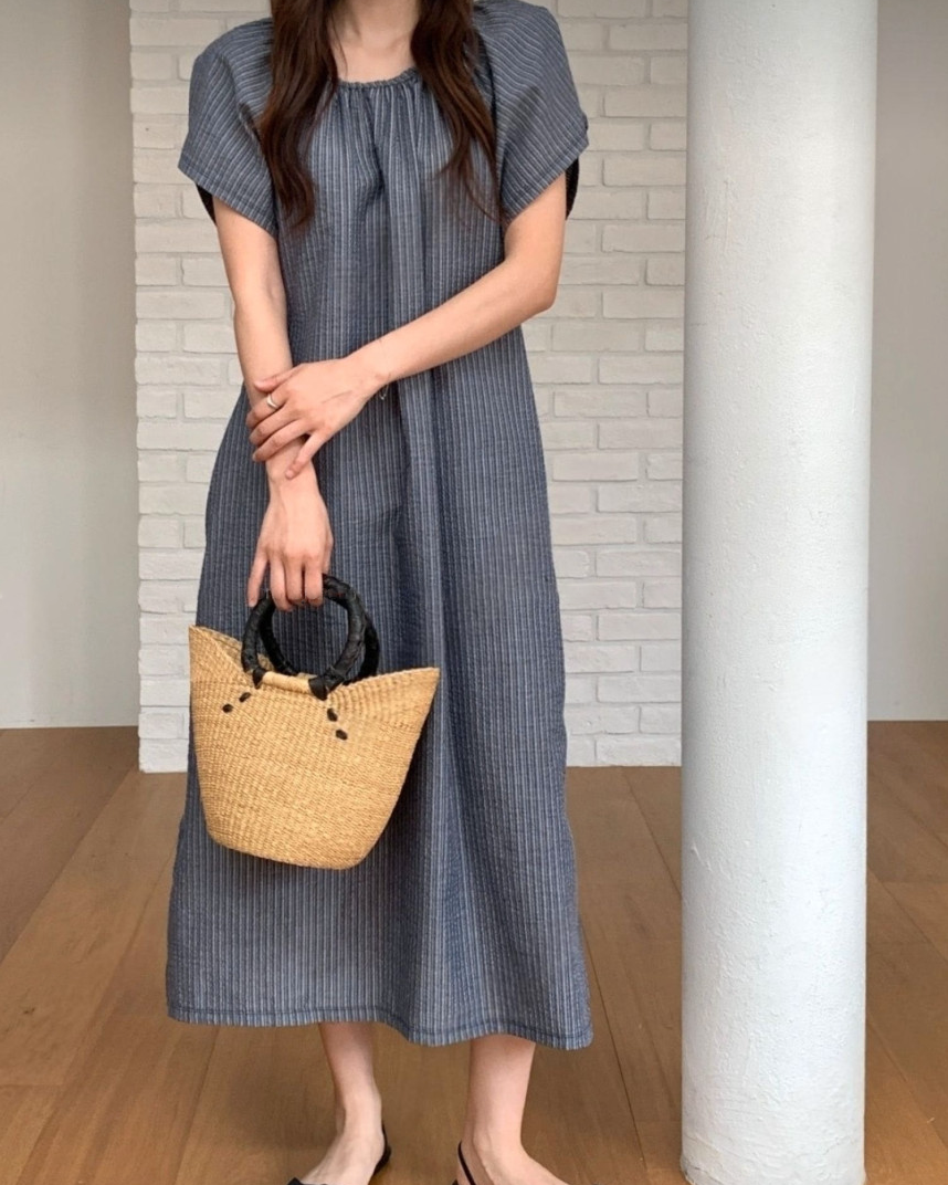 Seersucker striped dress