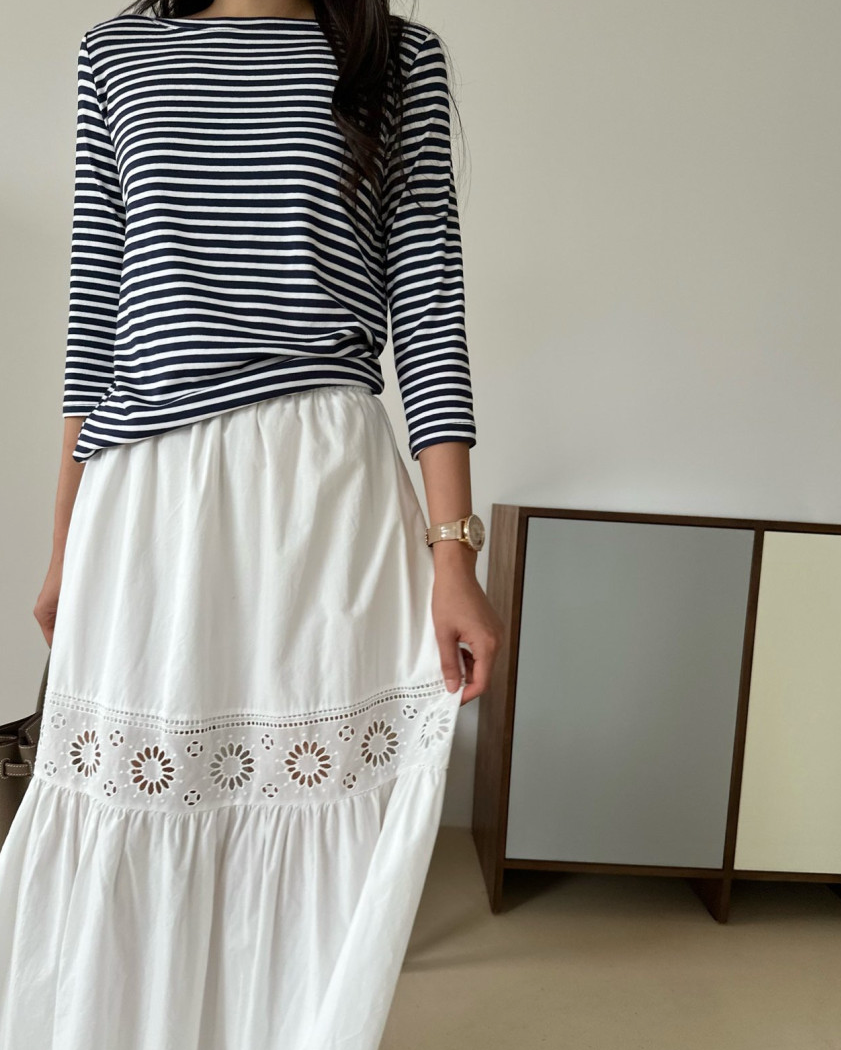 Boatneck striped tee
