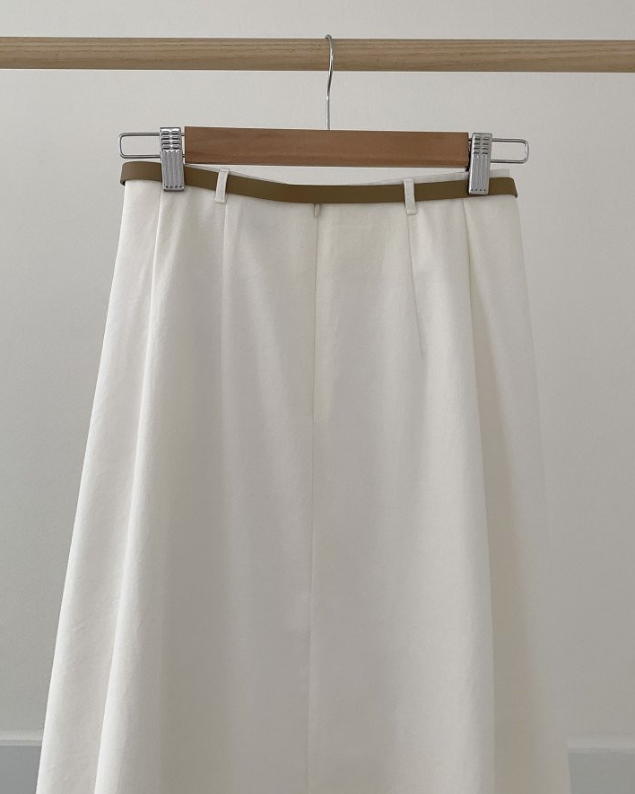 Cotton skirt with belt