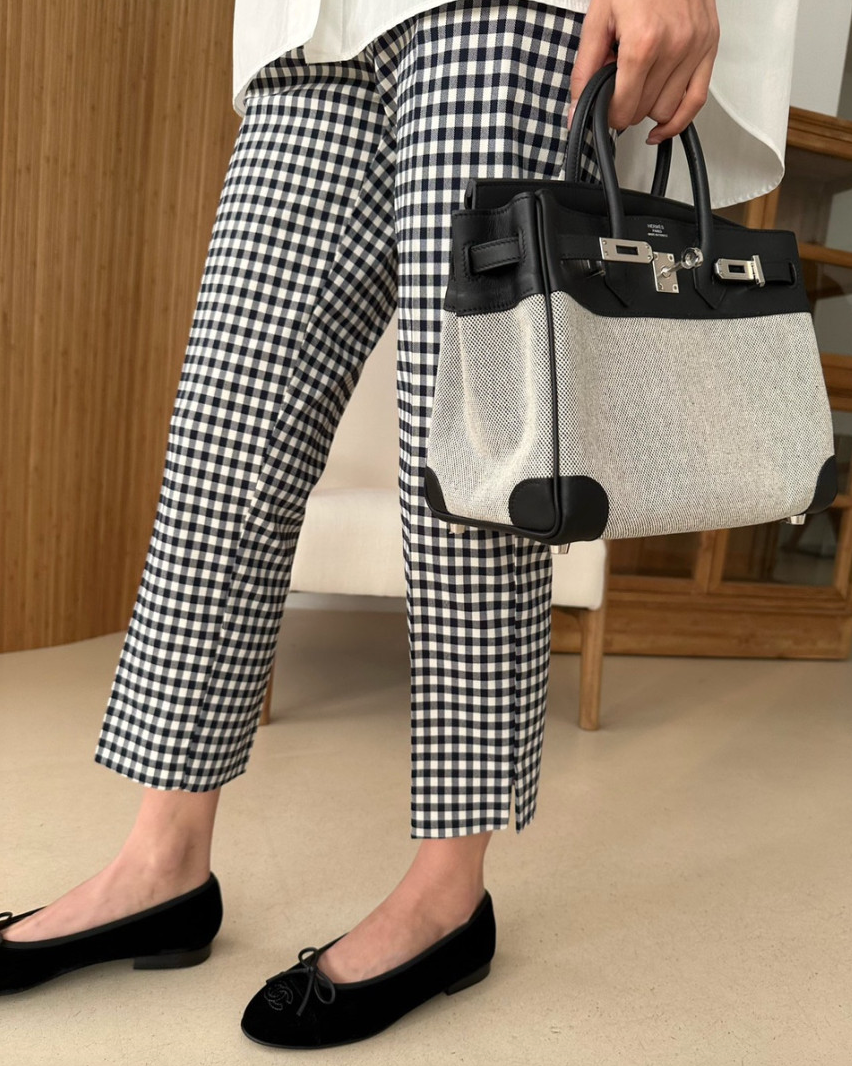 Checkered cropped pants
