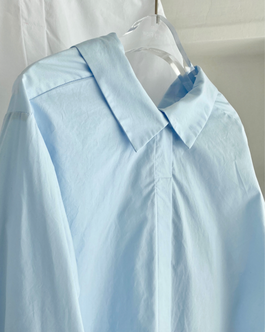 Cowl neck smock shirt