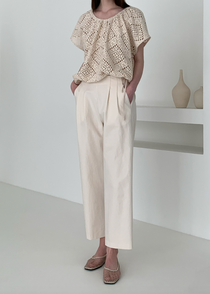 Eyelet knit top