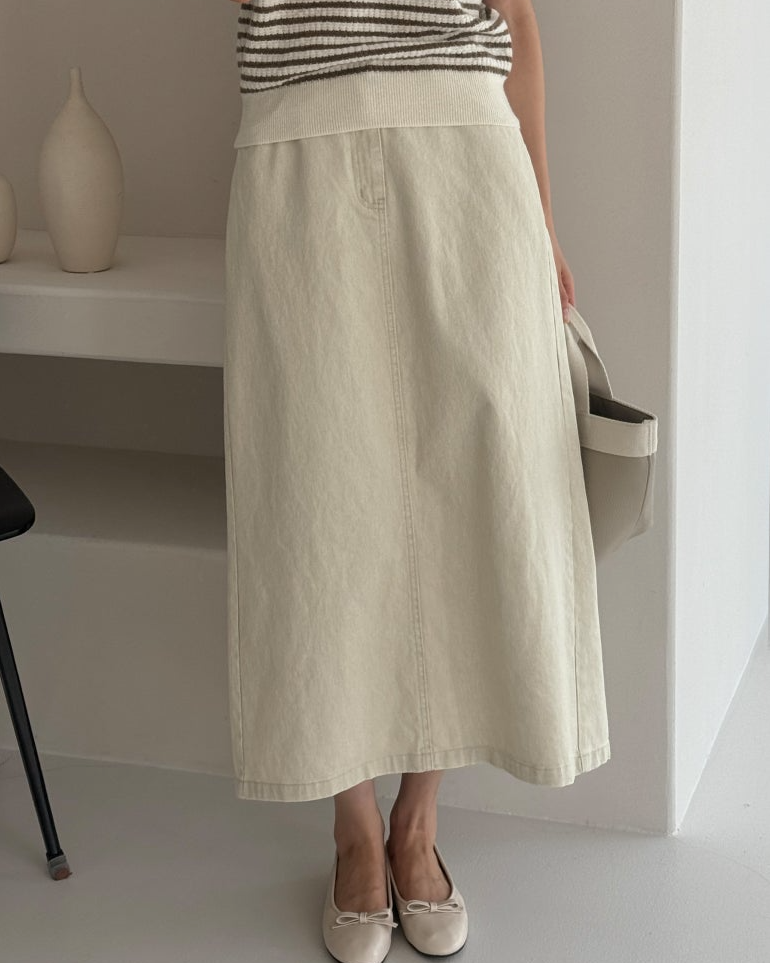 Bari A line cotton skirt