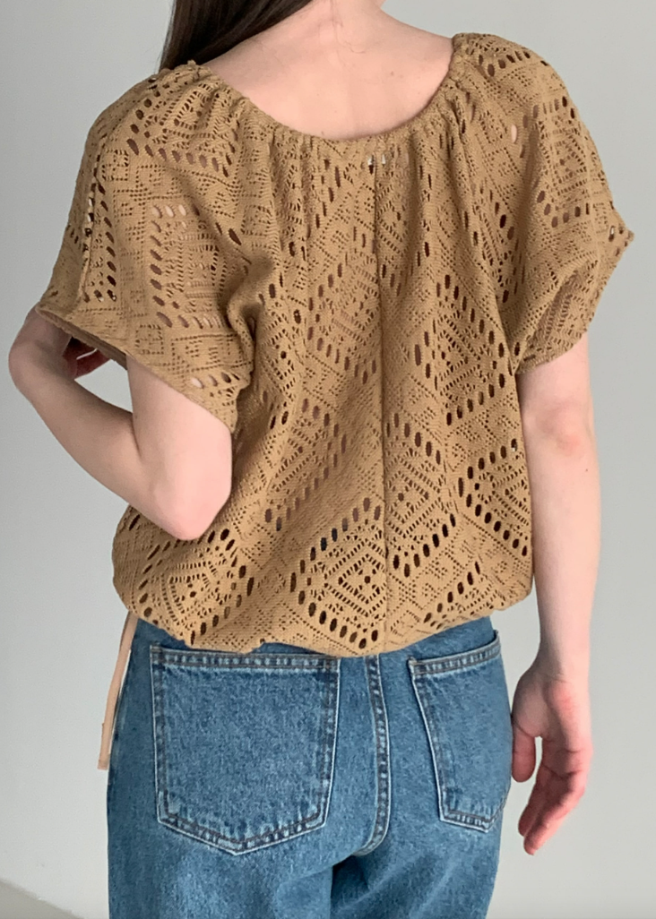 Eyelet knit top