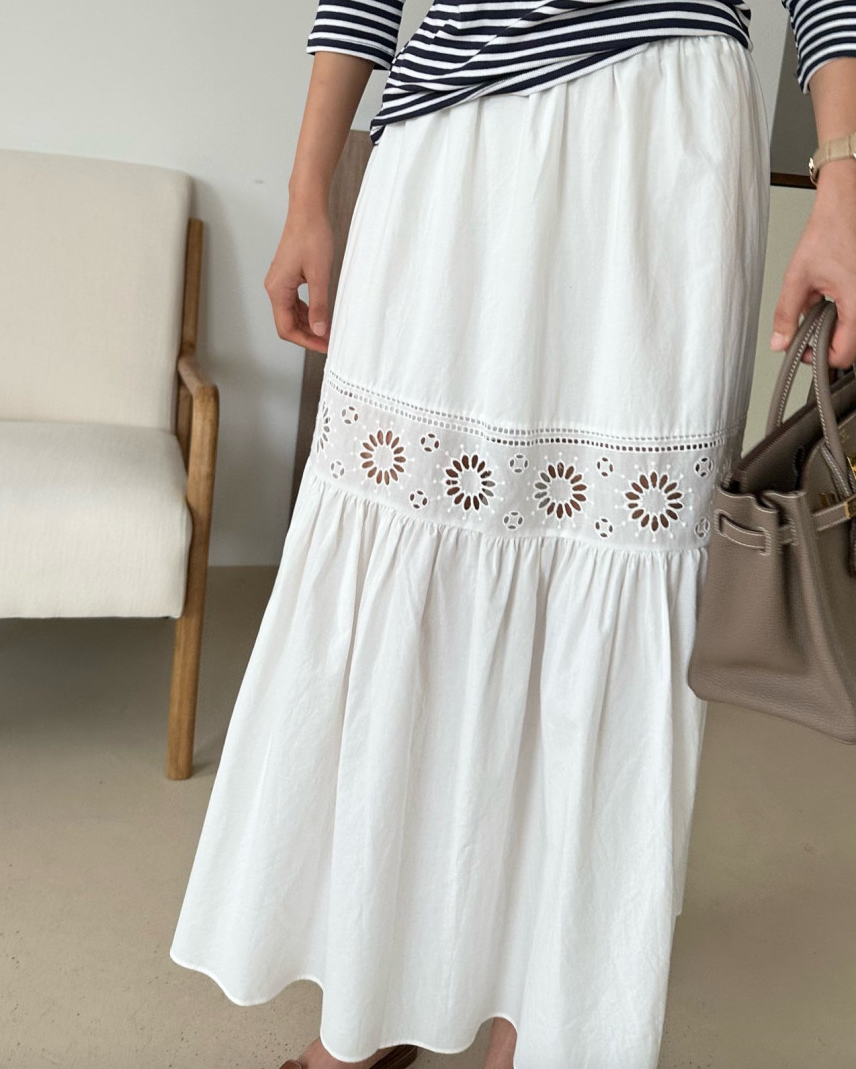Eyelet Cotton skirt