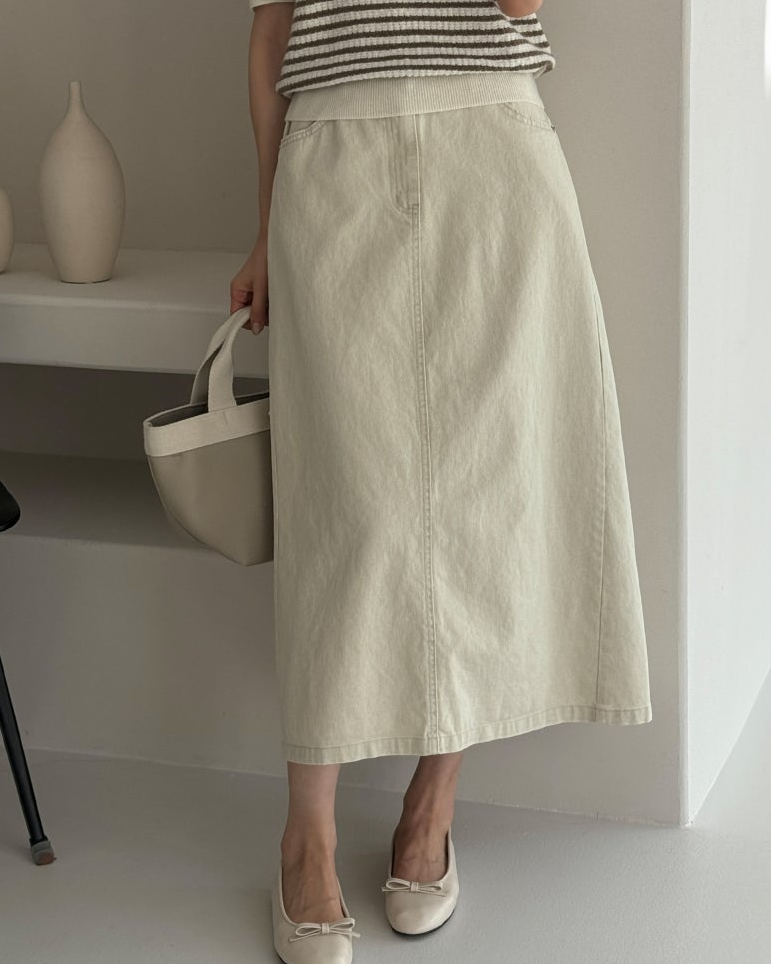 Bari A line cotton skirt