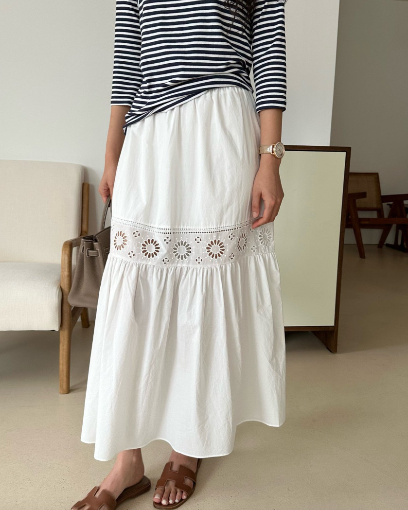 Eyelet Cotton skirt