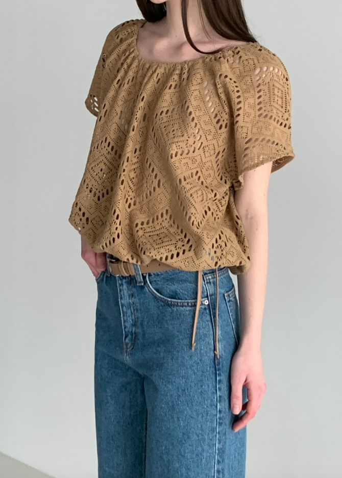 Eyelet knit top
