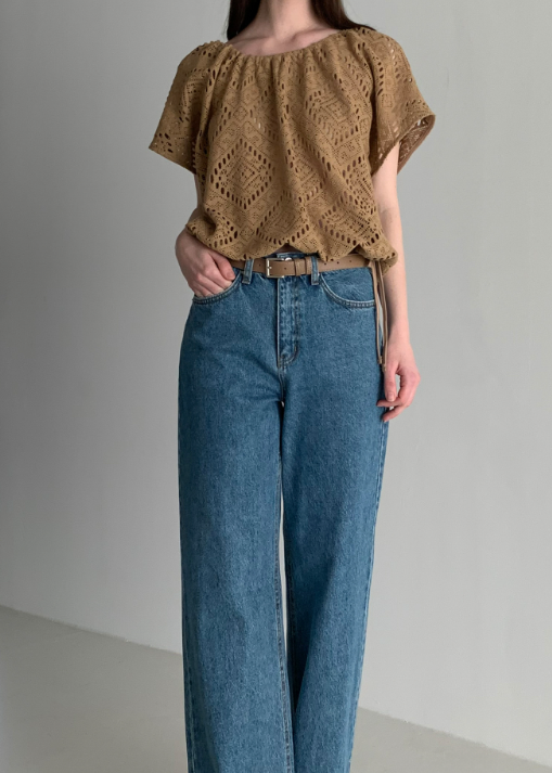 Eyelet knit top
