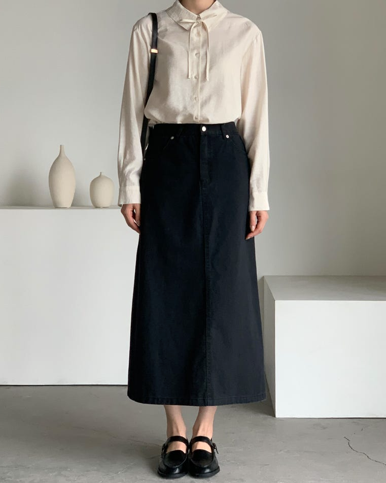 Bari A line cotton skirt