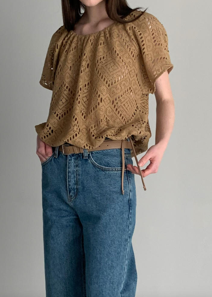 Eyelet knit top