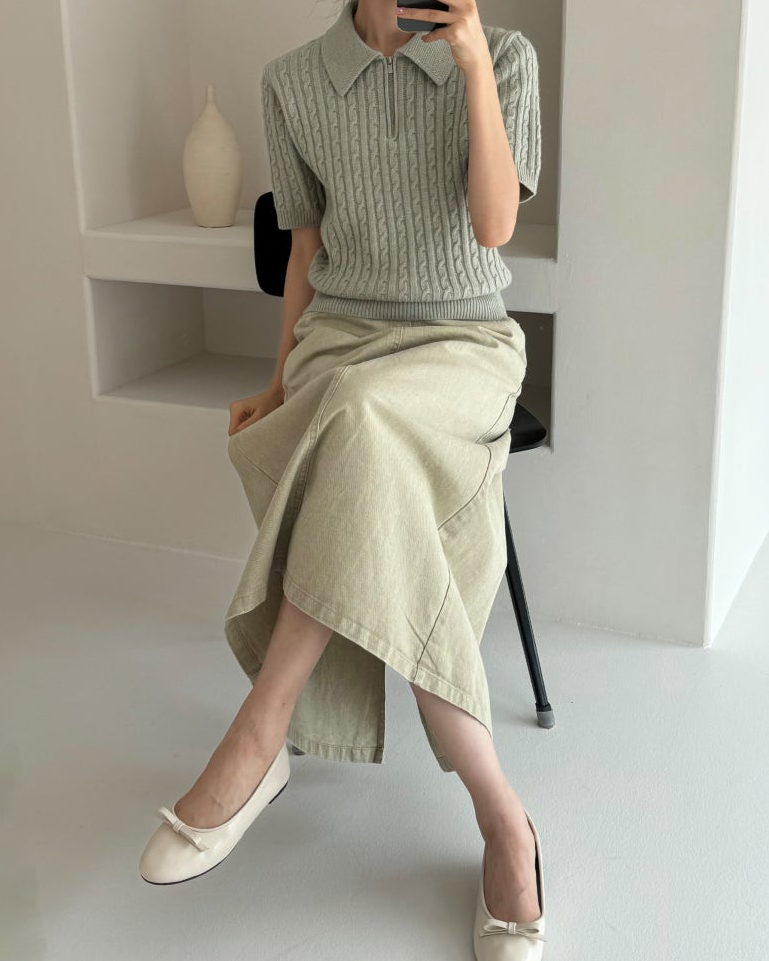 Bari A line cotton skirt
