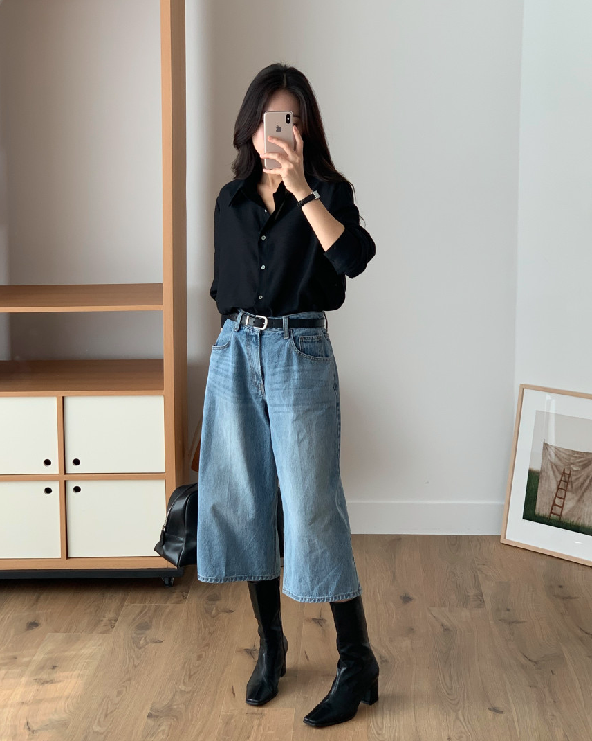 Denim bermuda shorts