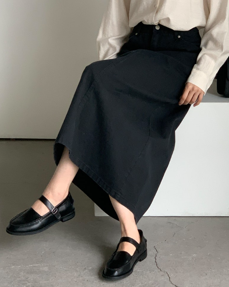 Bari A line cotton skirt