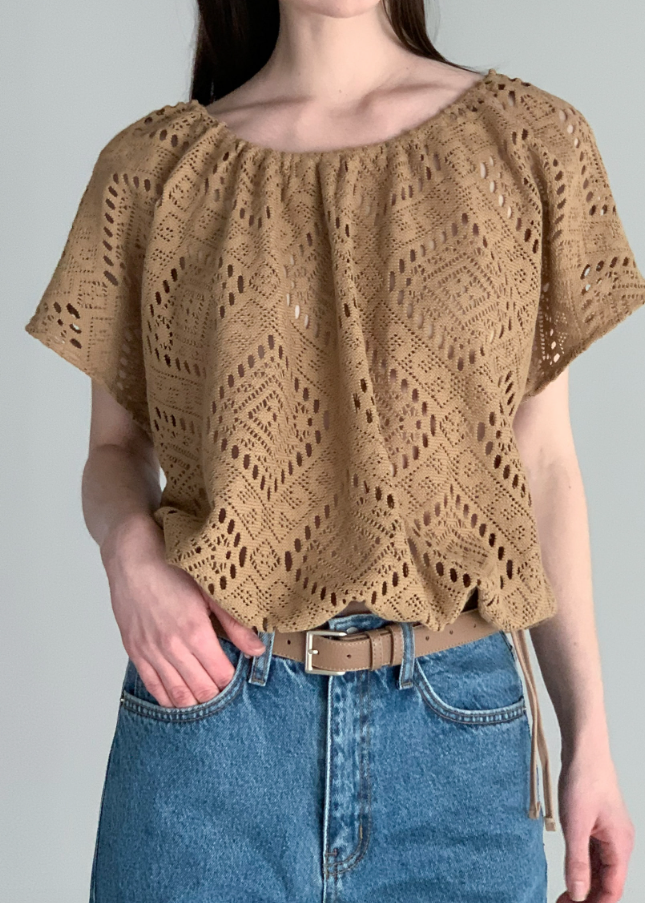 Eyelet knit top