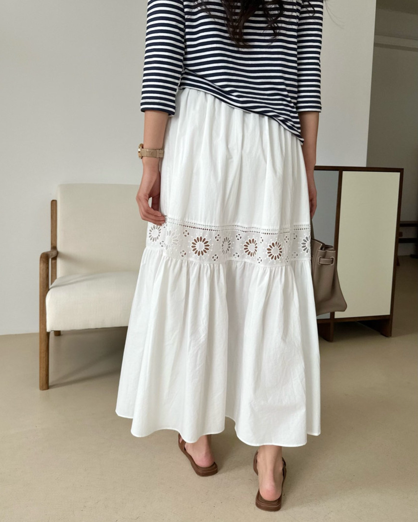 Eyelet Cotton skirt