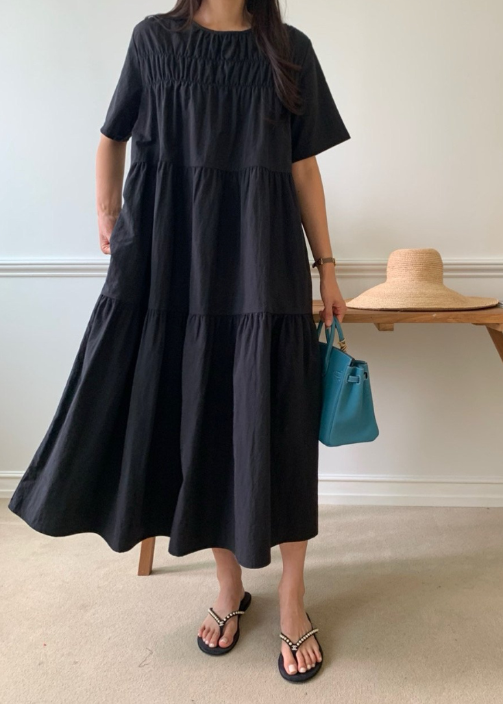 Nylon smocked dress