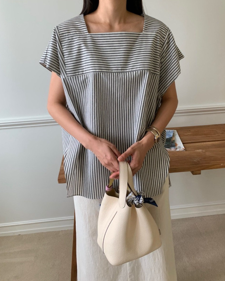 Striped tunic blouse