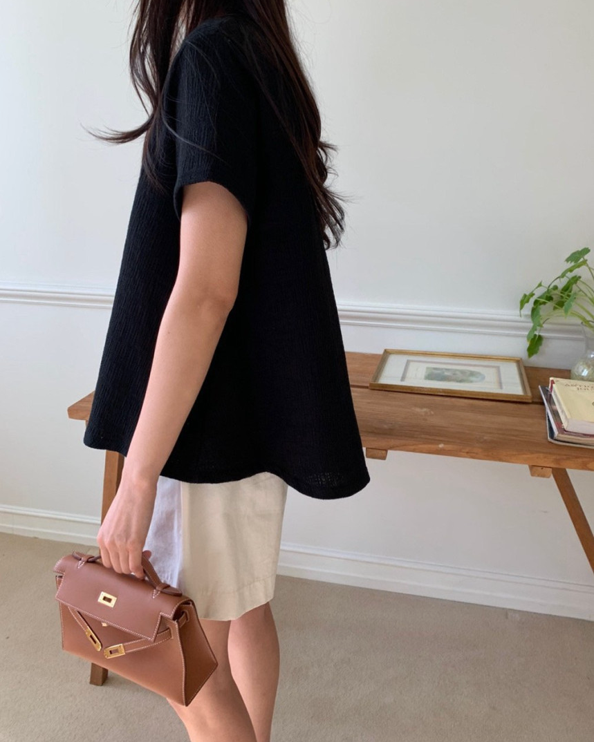 Flared cotton blouse