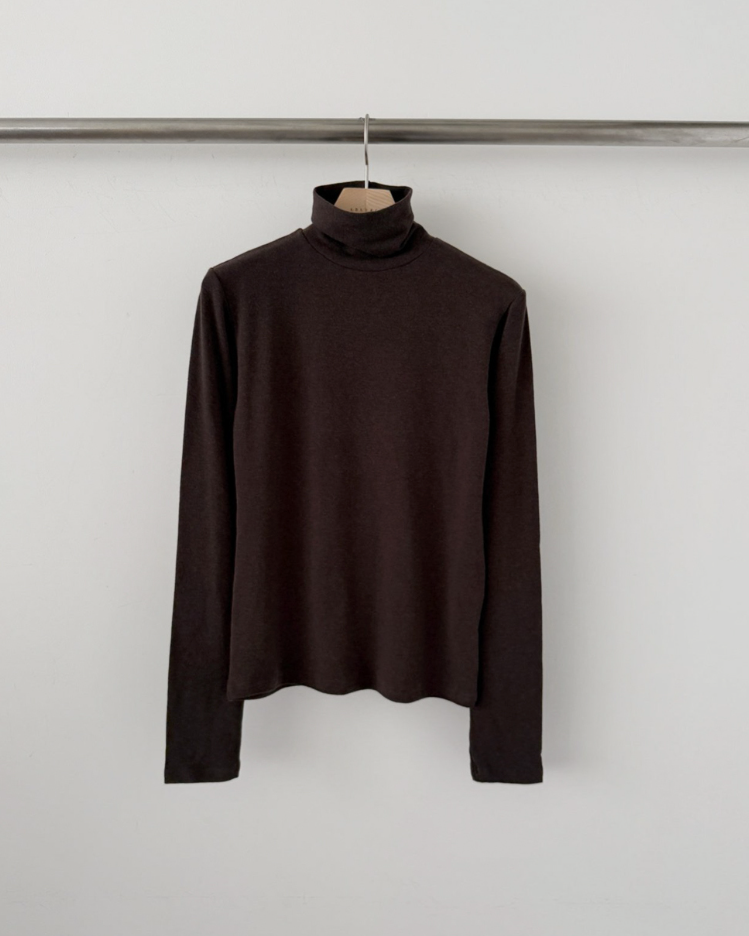 (F/W) Wool tencel high neck top